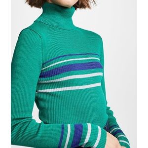 Free People Green Comb Turtleneck Sweater